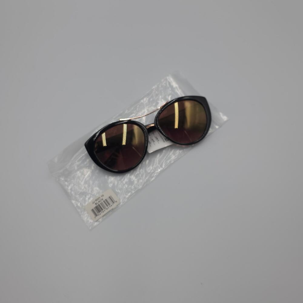 Joe's Jeans Model 6021 Cateye Gold Bar Sunglasses in Black